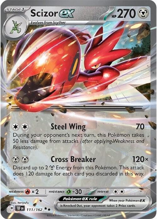 Scizor ex - 111/162 111/162 Double Rare Temporal Forces Pokémon card