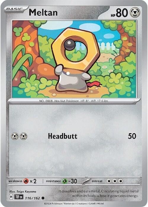 Meltan - 116/162 116/162 Common Temporal Forces Pokémon card