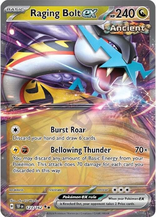 Raging Bolt ex - 123/162 123/162 Double Rare Temporal Forces Pokémon card