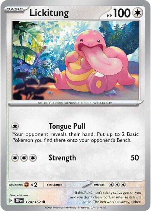 Lickitung - 124/162 124/162 Common Temporal Forces Pokémon card