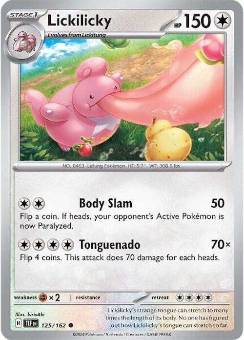 Lickilicky 125/162 Common Temporal Forces Pokémon card