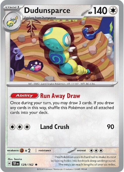 Dudunsparce - 129/162 Rare SV05: Temporal Forces