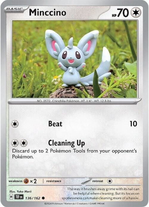 Minccino - 136/162 136/162 Common Temporal Forces Pokémon card
