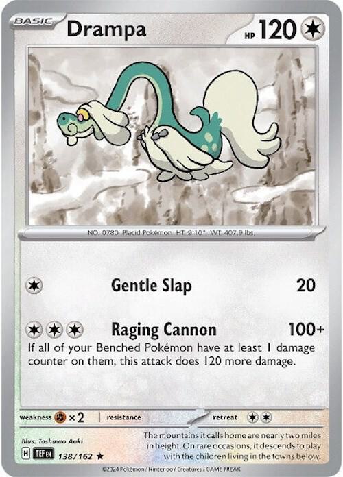 Drampa - 138/162 138/162 Rare Temporal Forces Pokémon card