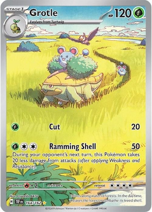 Grotle - 164/162 164/162 Illustration Rare Temporal Forces Pokémon card