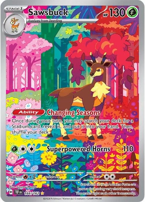 Sawsbuck - 166/162 Illustration Rare SV05: Temporal Forces