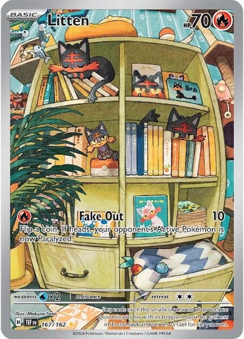 Litten - 167/162 167/162 Illustration Rare Temporal Forces Pokémon card