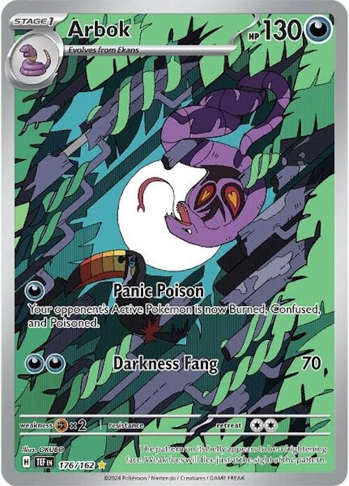 Arbok - 176/162 176/162 Illustration Rare Temporal Forces Pokémon card