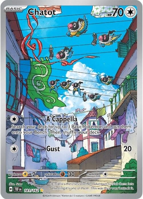 Chatot - 181/162 181/162 Illustration Rare Temporal Forces Pokémon card