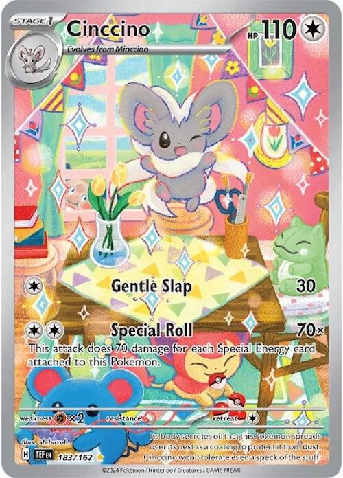 Cinccino - 183/162 183/162 Illustration Rare Temporal Forces Pokémon card