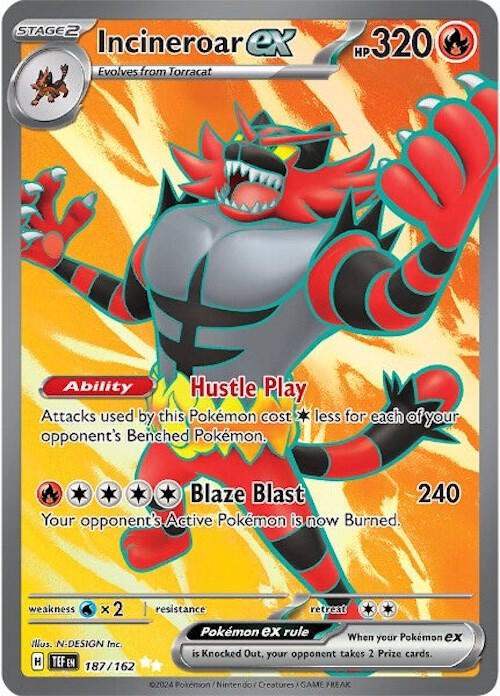 Incineroar ex - 187/162 187/162 Ultra Rare Temporal Forces Pokémon card