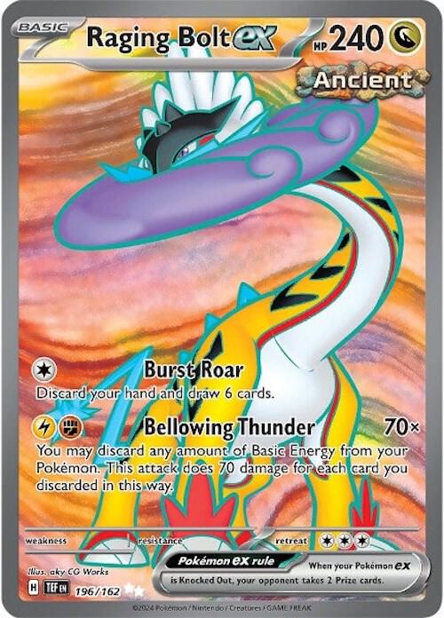 Raging Bolt ex - 196/162 196/162 Ultra Rare Temporal Forces Pokémon card