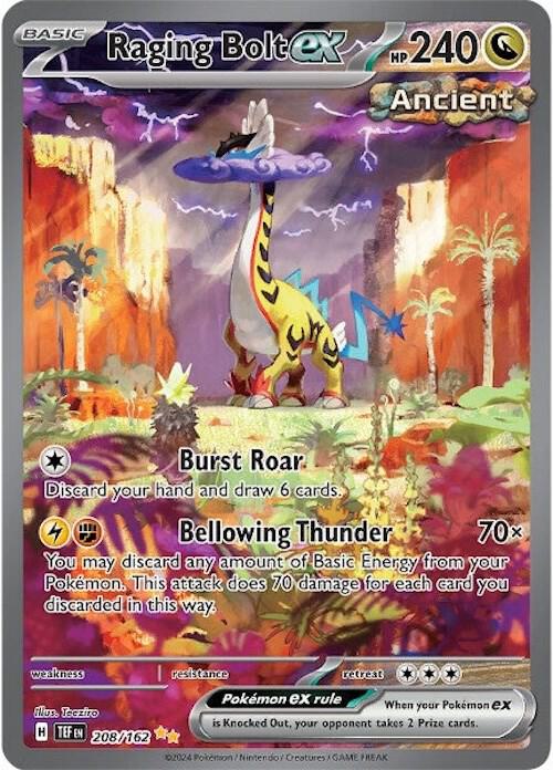 Raging Bolt ex - 208/162 208/162 Special Illustration Rare Temporal Forces Pokémon card