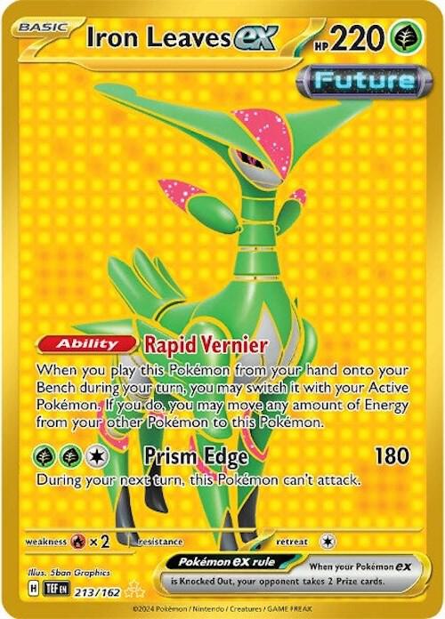 Iron Leaves ex - 213/162 213/162 Hyper Rare Temporal Forces Pokémon card