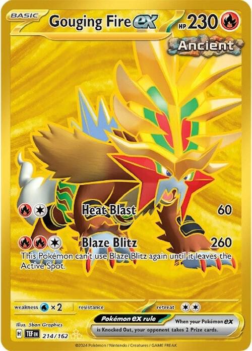 Gouging Fire ex - 214/162 214/162 Hyper Rare Temporal Forces Pokémon card