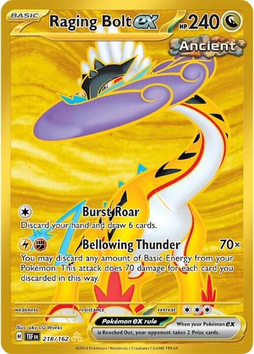 Raging Bolt ex - 218/162 218/162 Hyper Rare Temporal Forces Pokémon card
