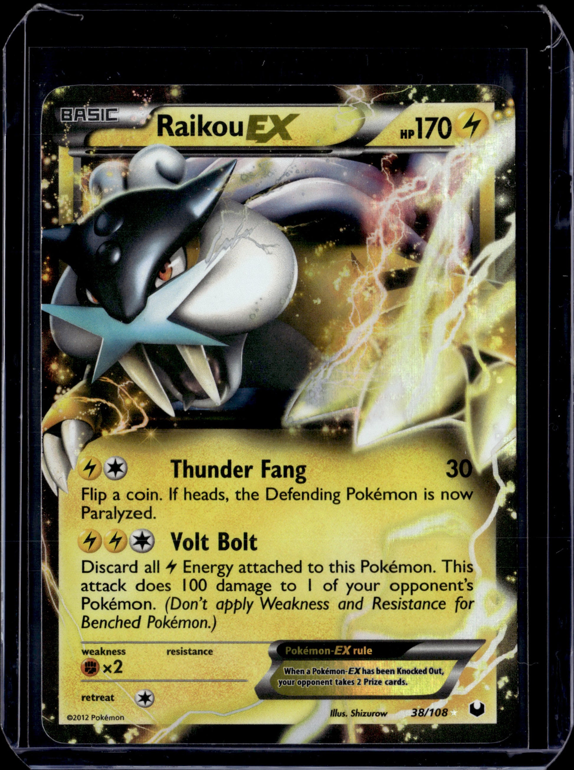 Raikou EX Dark Explorers #38/108 Holofoil Pokémon Card (front)