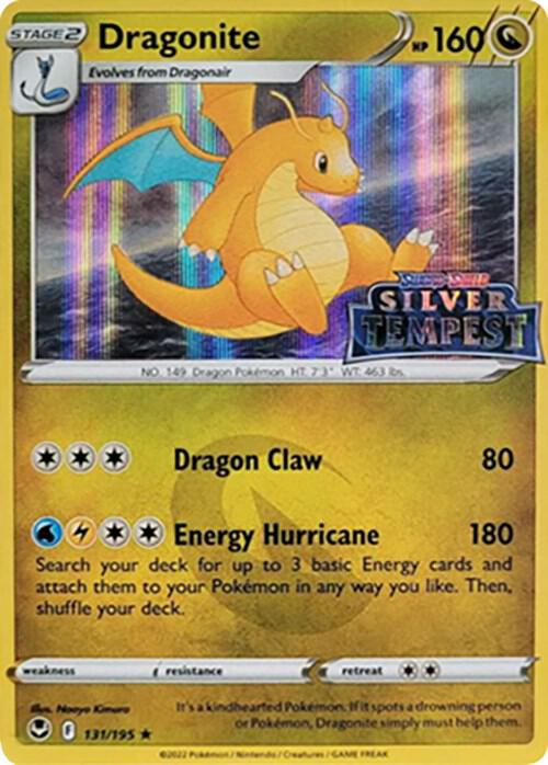 Dragonite (Silver Tempest Stamped) 131/195 Holo Rare Sword & Shield Promo Cards Pokémon card