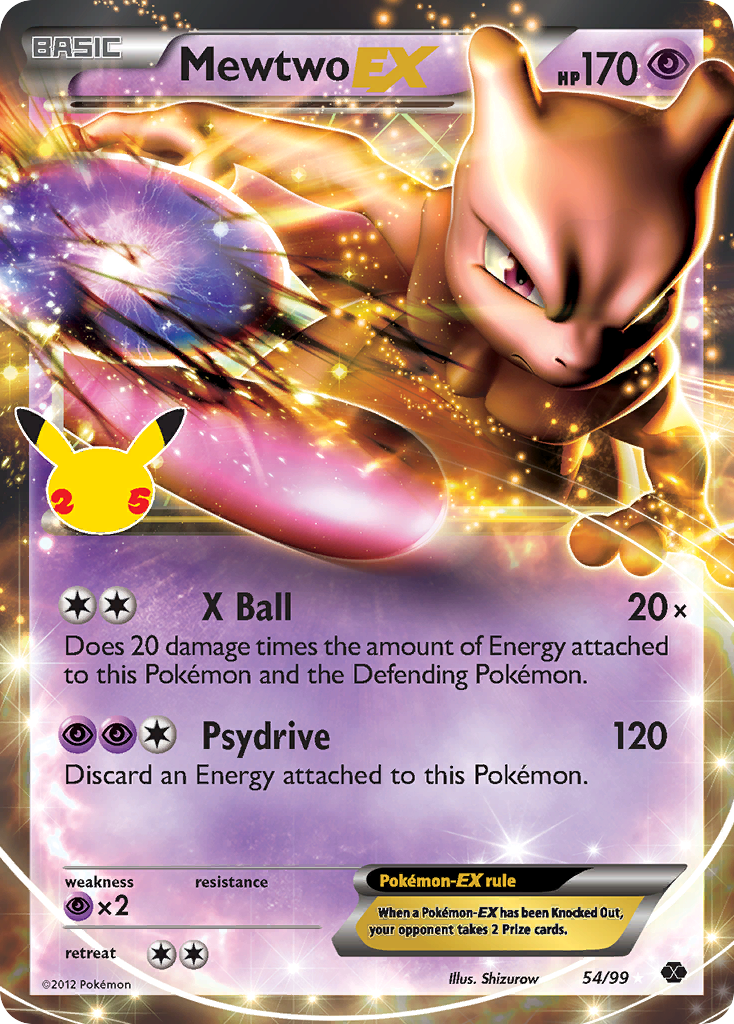 Mewtwo-EX 054/025 Classic Collection Celebrations: Classic Collection