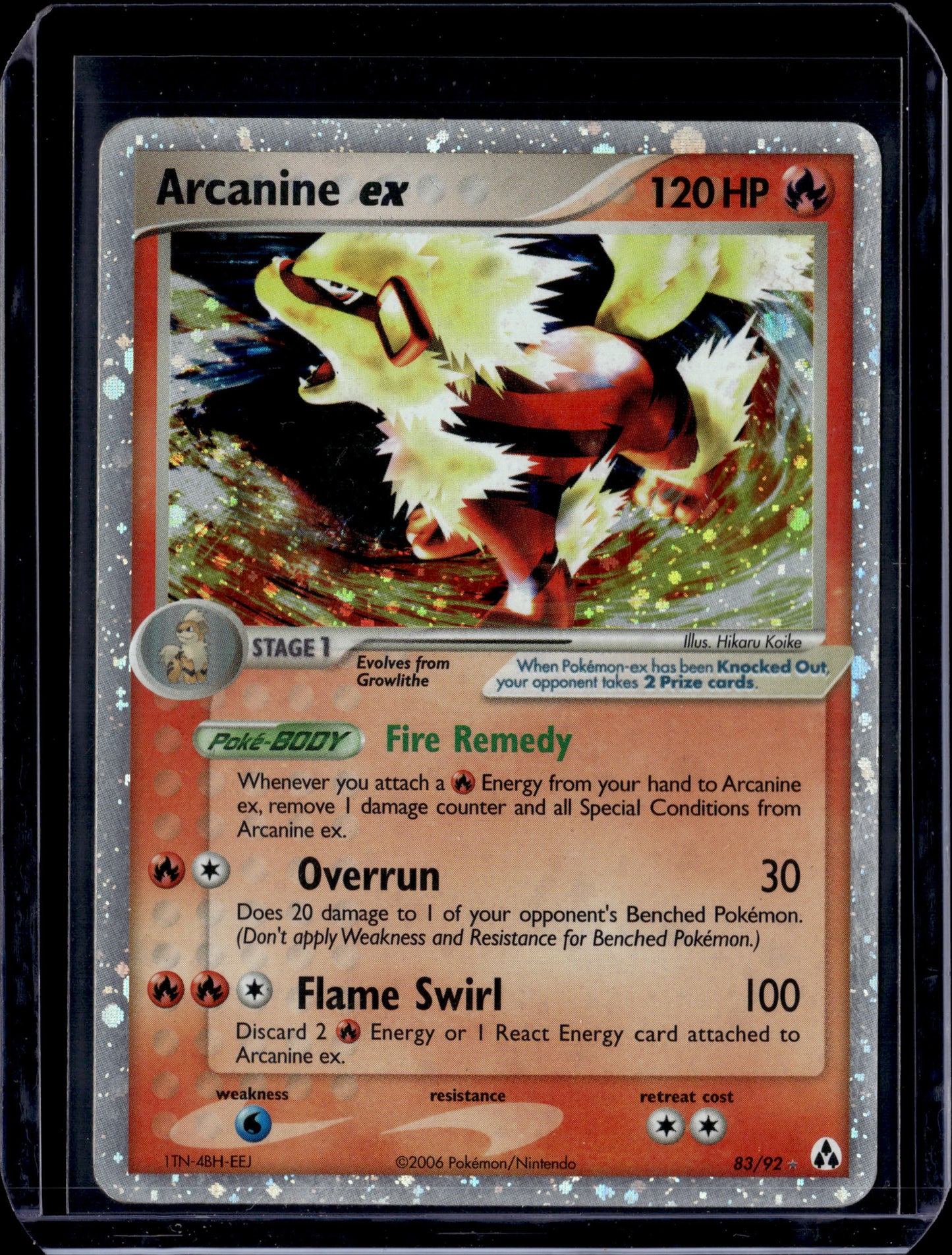 Arcanine ex Legend Maker #83/92 Holofoil Pokémon Card (front)