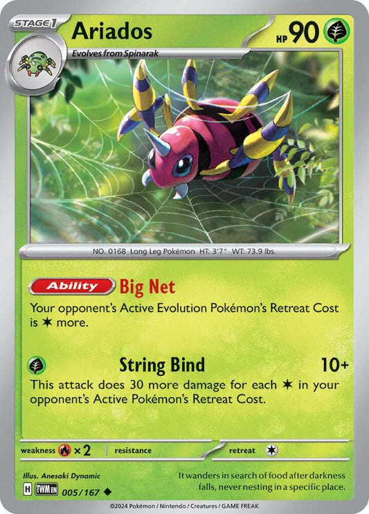 Ariados 005/167 Uncommon Twilight Masquerade Pokémon card