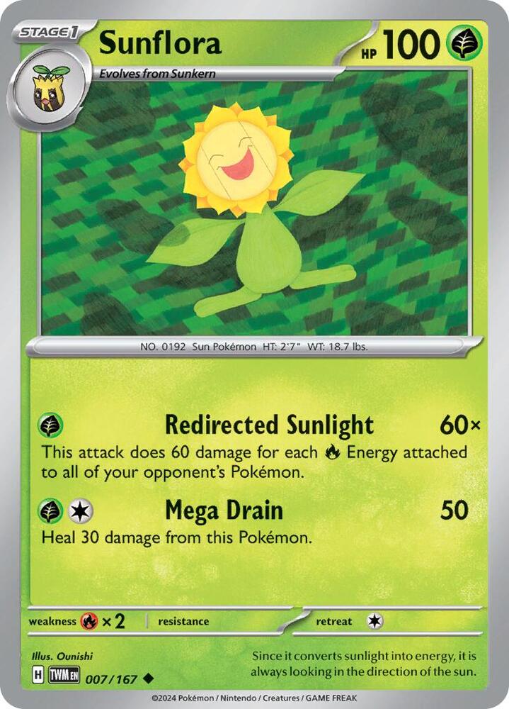 Sunflora - 007/167 Uncommon SV06: Twilight Masquerade