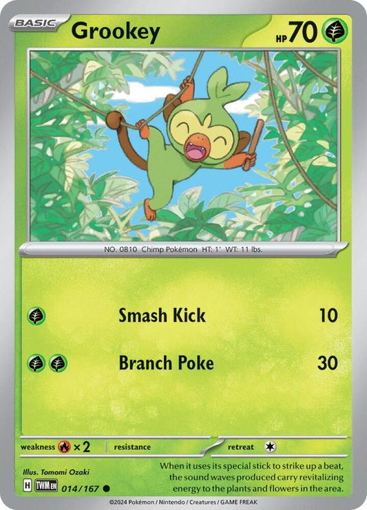 Grookey 014/167 Common Twilight Masquerade Pokémon card