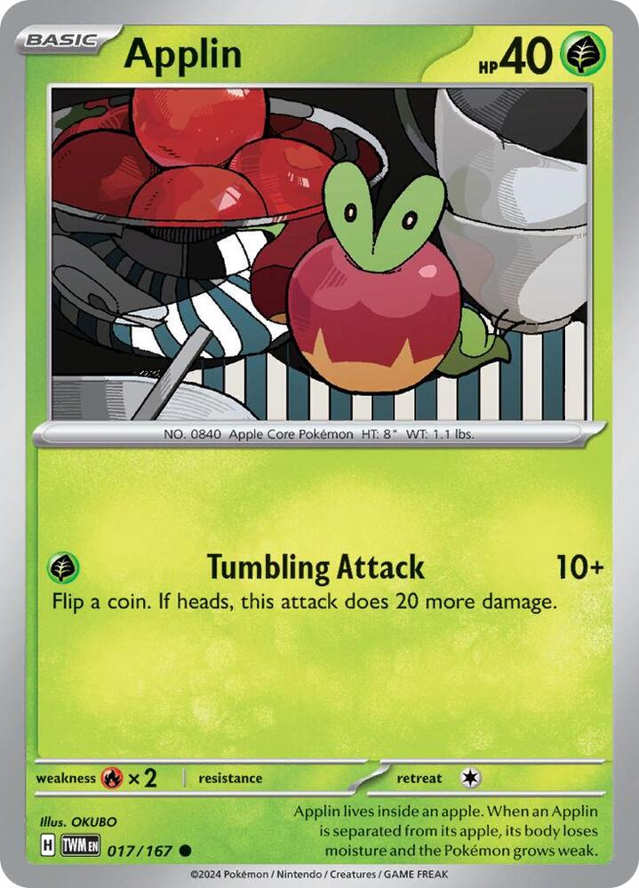 Applin - 017/167 017/167 Common Twilight Masquerade Pokémon card