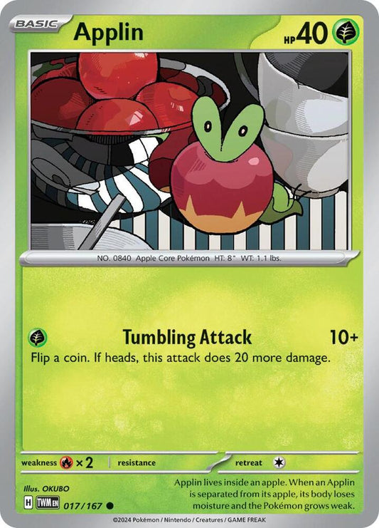 Applin - 017/167 017/167 Common Twilight Masquerade Pokémon card