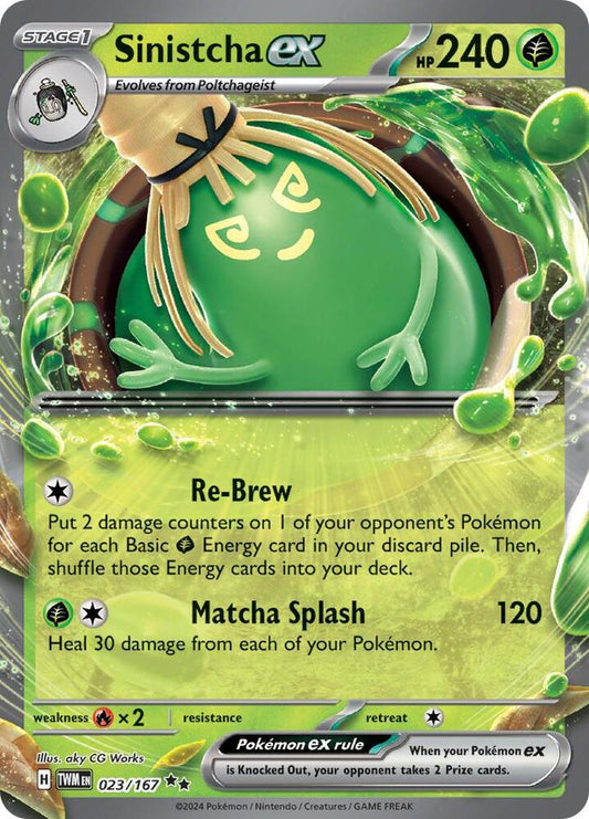 Sinistcha ex - 023/167 023/167 Double Rare Twilight Masquerade Pokémon card