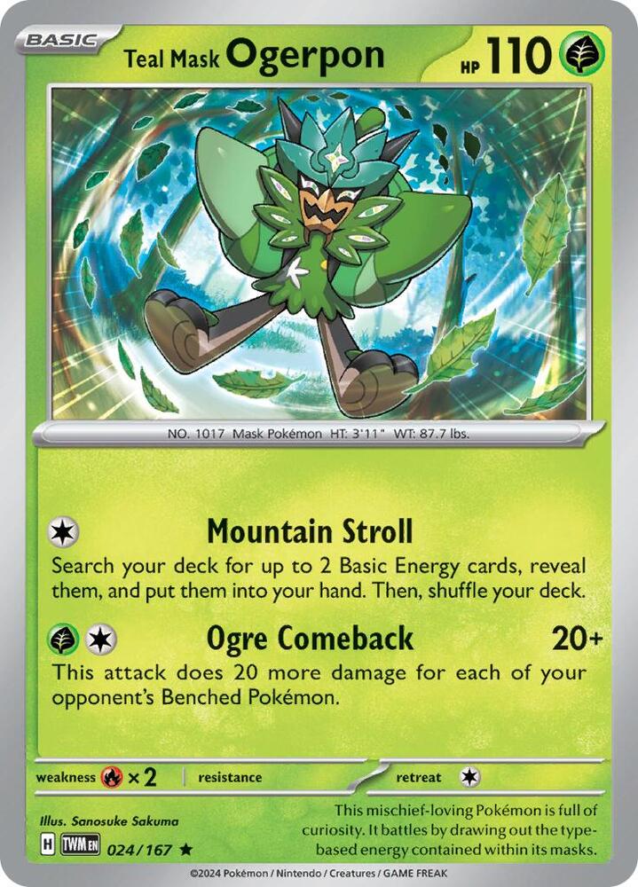 Teal Mask Ogerpon - 024/167 Rare SV06: Twilight Masquerade