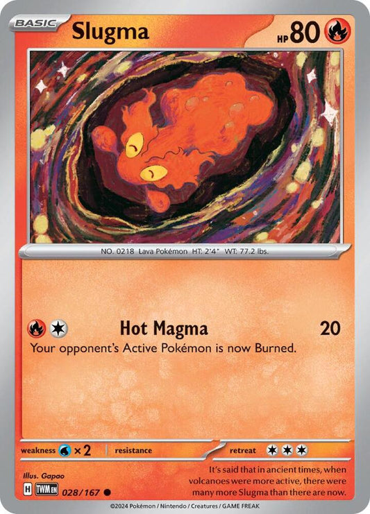 Slugma 028/167 Common Twilight Masquerade Pokémon card