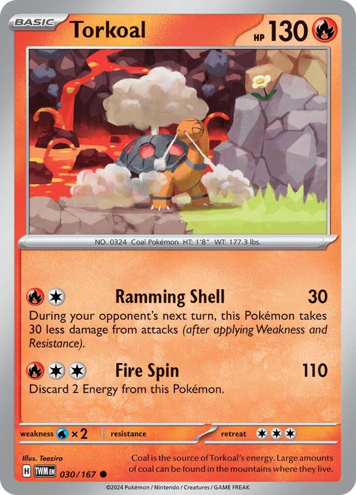 Torkoal - 030/167 030/167 Common Twilight Masquerade Pokémon card