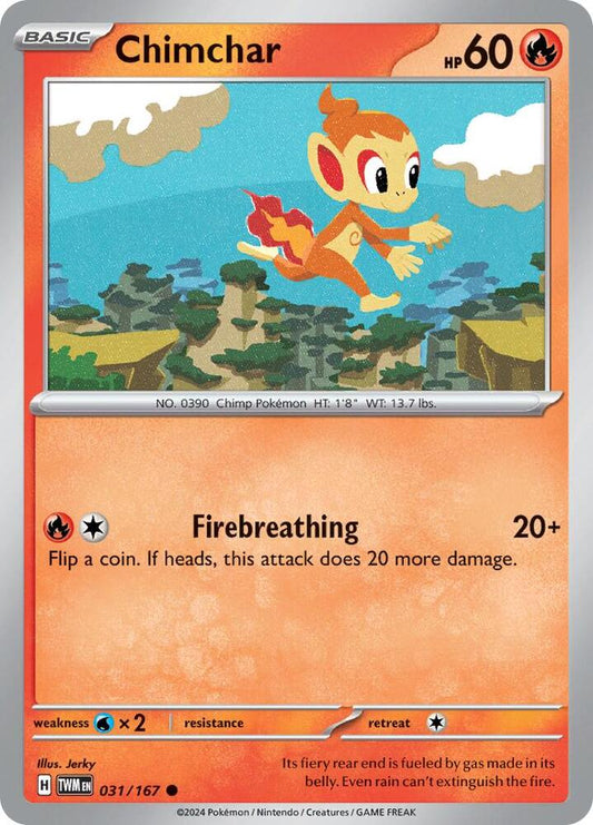 Chimchar 031/167 Common Twilight Masquerade Pokémon card