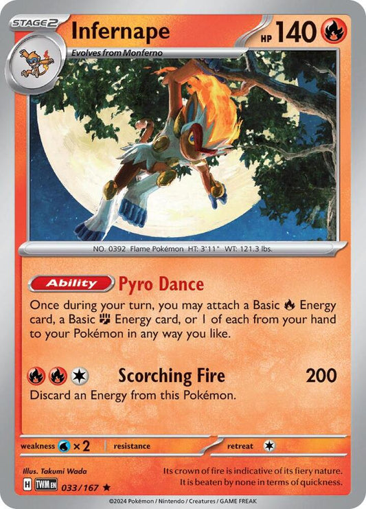 Infernape - 033/167 033/167 Rare Twilight Masquerade Pokémon card