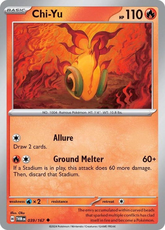Chi-Yu 039/167 Uncommon Twilight Masquerade Pokémon card