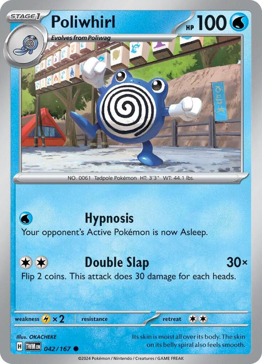 Poliwhirl 042/167 Common Twilight Masquerade Pokémon card
