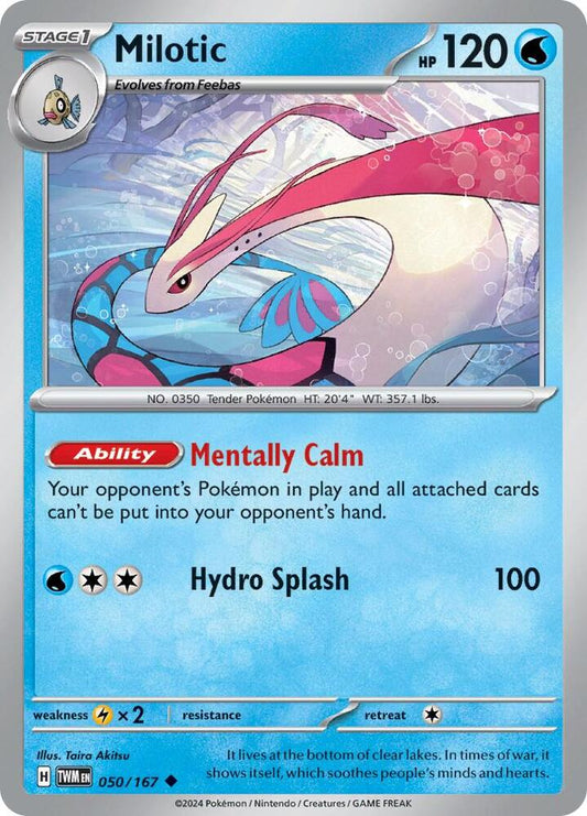 Milotic 050/167 Uncommon Twilight Masquerade Pokémon card