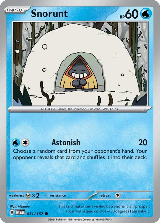Snorunt 051/167 Common Twilight Masquerade Pokémon card
