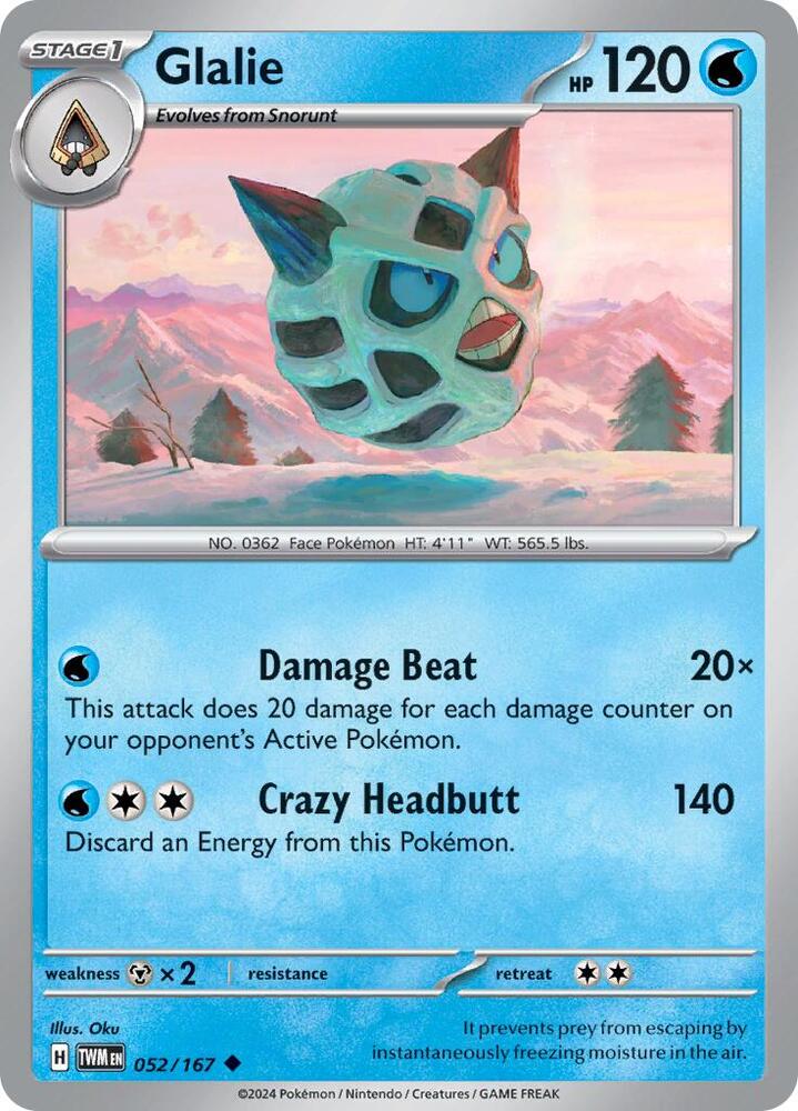 Glalie - 052/167 Uncommon SV06: Twilight Masquerade