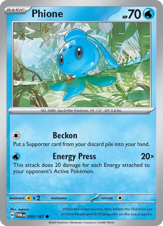 Phione - 055/167 055/167 Common Twilight Masquerade Pokémon card