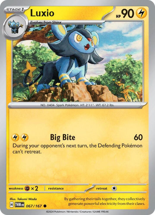 Luxio 067/167 Common Twilight Masquerade Pokémon card
