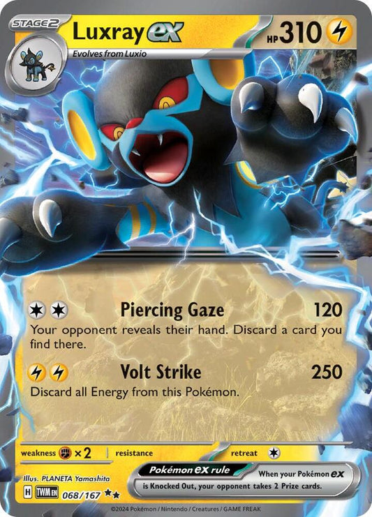 Luxray ex - 068/167 068/167 Double Rare Twilight Masquerade Pokémon card