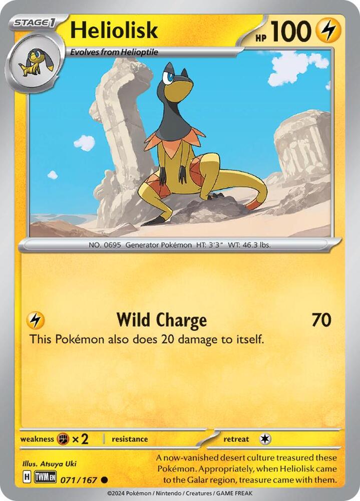 Heliolisk - 071/167 071/167 Common Twilight Masquerade Pokémon card