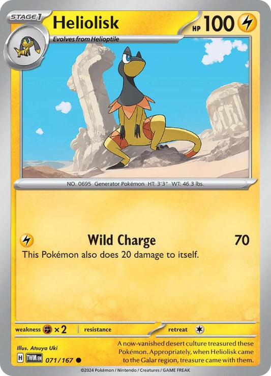 Heliolisk - 071/167 071/167 Common Twilight Masquerade Pokémon card