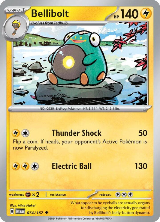 Bellibolt 074/167 Uncommon Twilight Masquerade Pokémon card