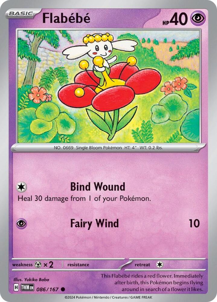 Flabebe 086/167 Common Twilight Masquerade Pokémon card