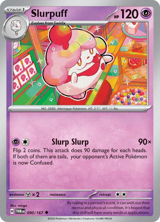 Slurpuff 090/167 Uncommon Twilight Masquerade Pokémon card