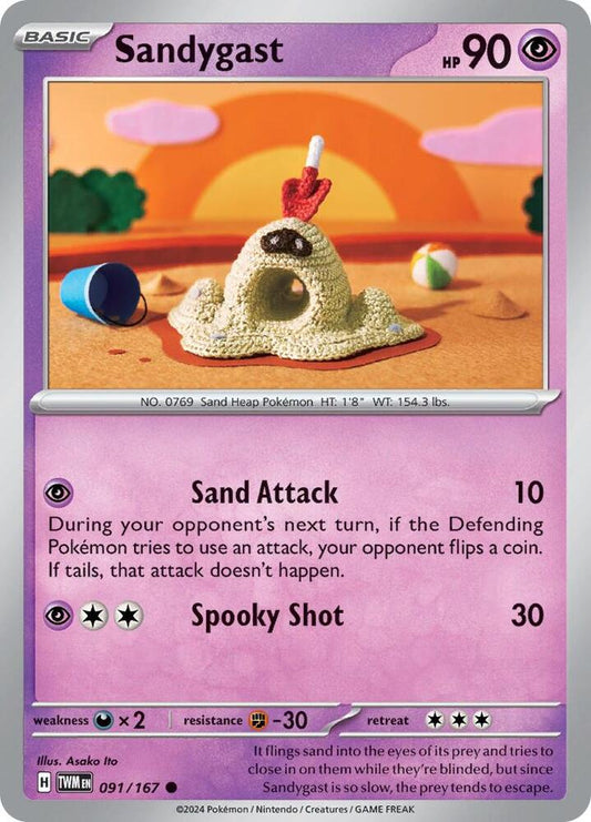 Sandygast 091/167 Common Twilight Masquerade Pokémon card