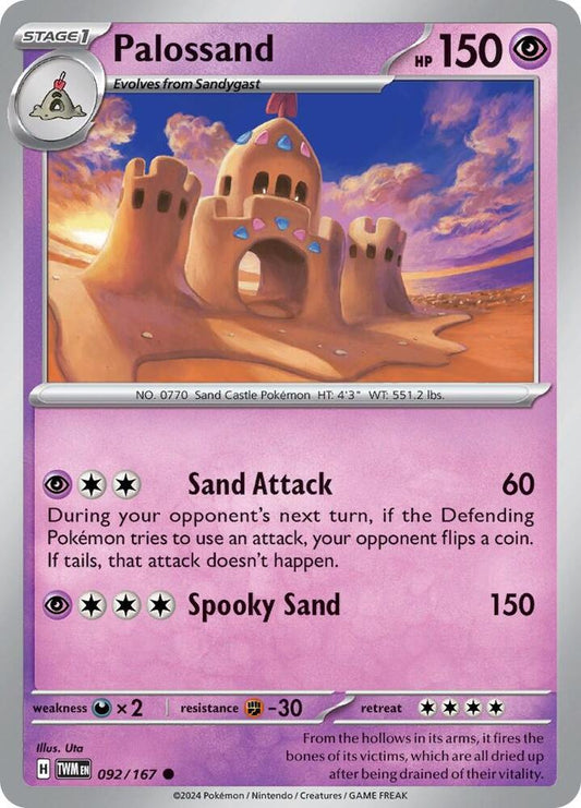 Palossand 092/167 Common Twilight Masquerade Pokémon card